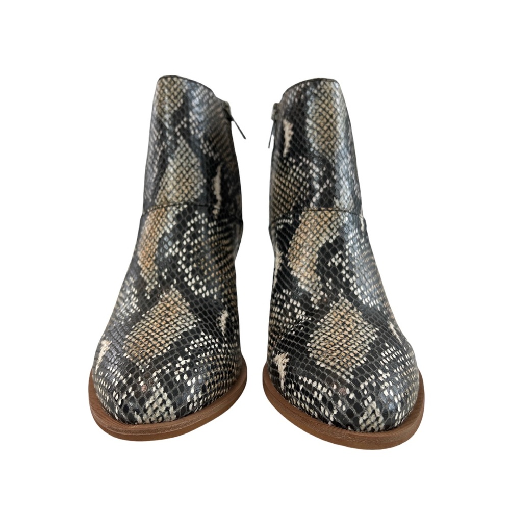 Madewell The Rosie Snakeskin Embossed Blocked Heel Ankle Booties Size 5.5M - Picture 4 of 16